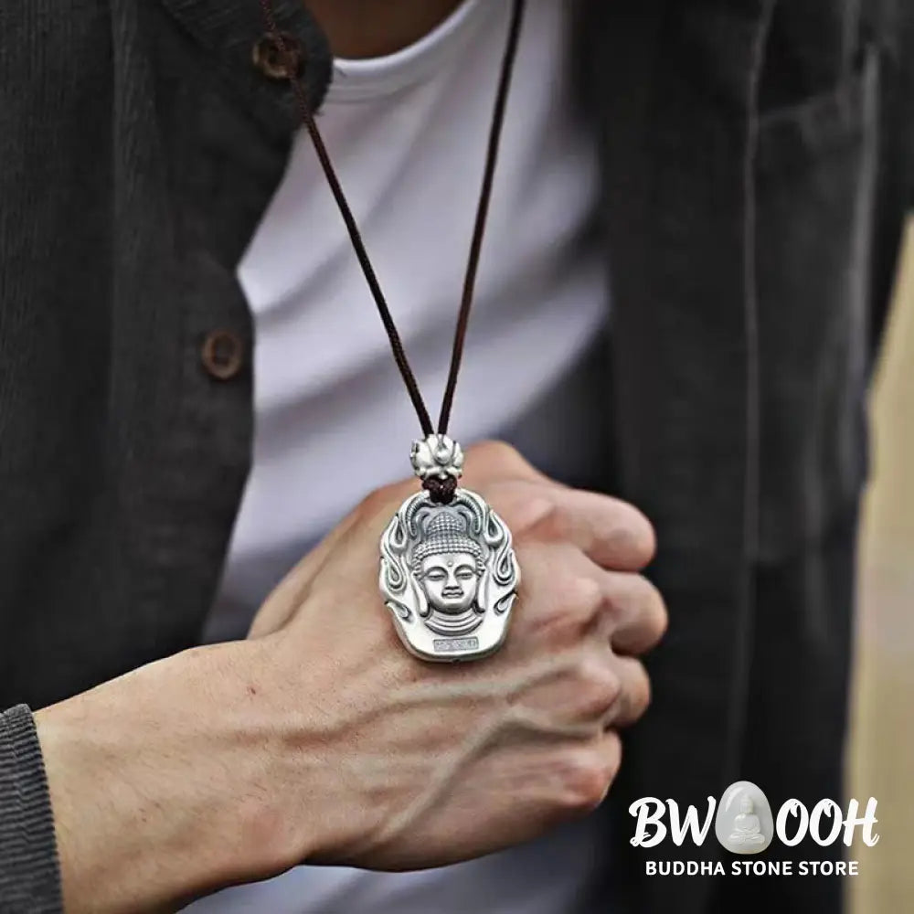 Buddha Stones Chinese Zodiac Natal Buddha Om Mani Padme Hum Lotus Compassion Necklace Pendant - BWOOOH - Necklaces &amp;