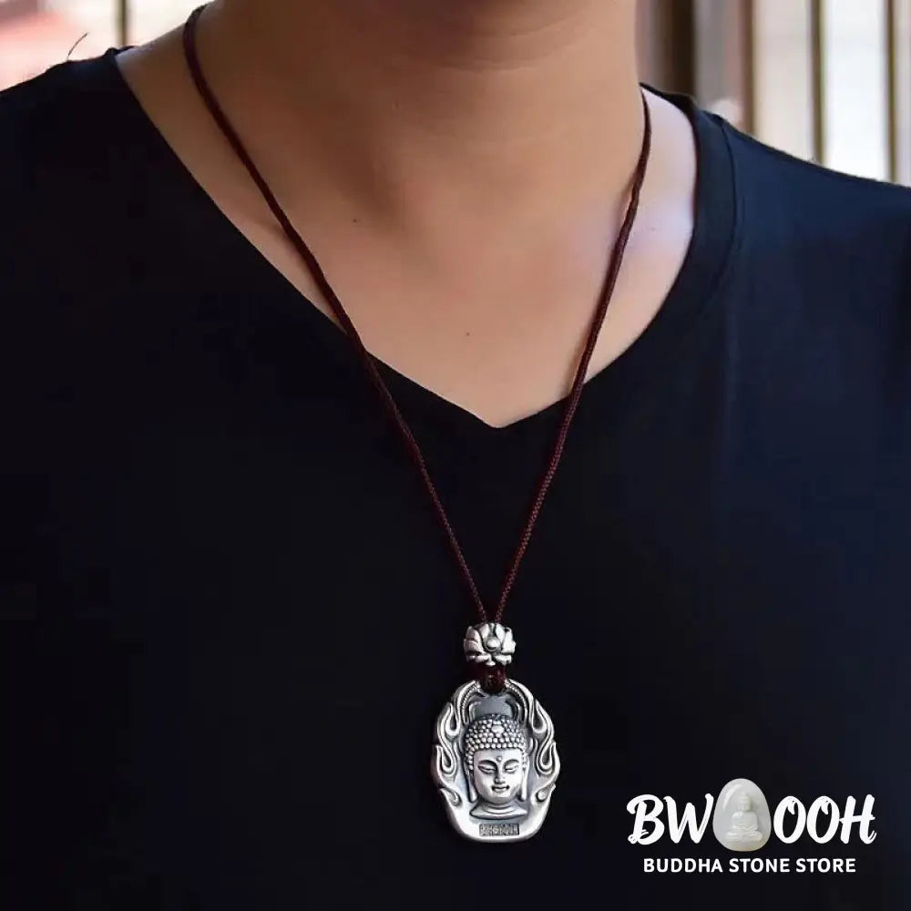 Buddha Stones Chinese Zodiac Natal Buddha Om Mani Padme Hum Lotus Compassion Necklace Pendant - BWOOOH - Necklaces &amp;