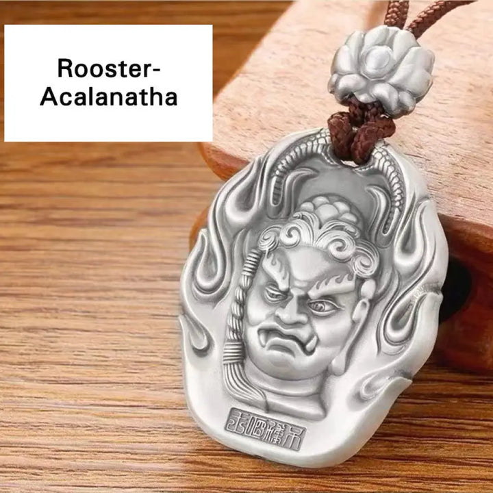 Buddha Stones Chinese Zodiac Natal Buddha Om Mani Padme Hum Lotus Compassion Necklace Pendant - BWOOOH