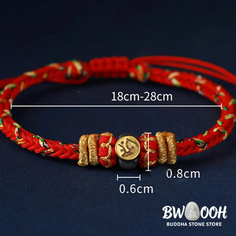 Buddha Stones Chinese Zodiac Natal Buddha Silver Luck Braided String Bracelet - Bracelet
