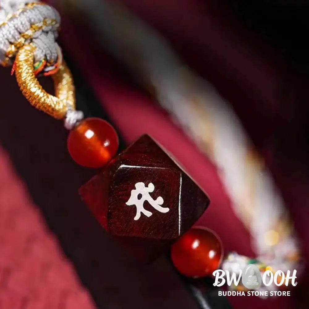 Buddha Stones Chinese Zodiac Natal Buddha Small Leaf Red Sandalwood Red String Protection Bracelet - BWOOOH - Bracelet