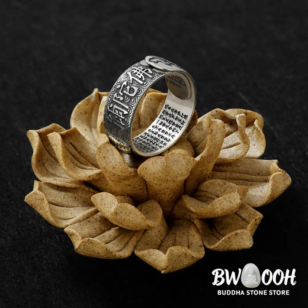Buddha Stones Chinese Zodiac Natal Buddha Wealth Luck Adjustable Ring - BWOOOH - Rings