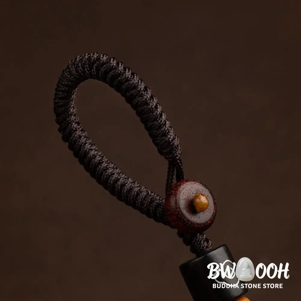 Buddha Stones Chinese Zodiac Natal Buddha Year of the Horse Om Mani Padme Hum Lotus Ebony Blessing Key Chain - Key Chain