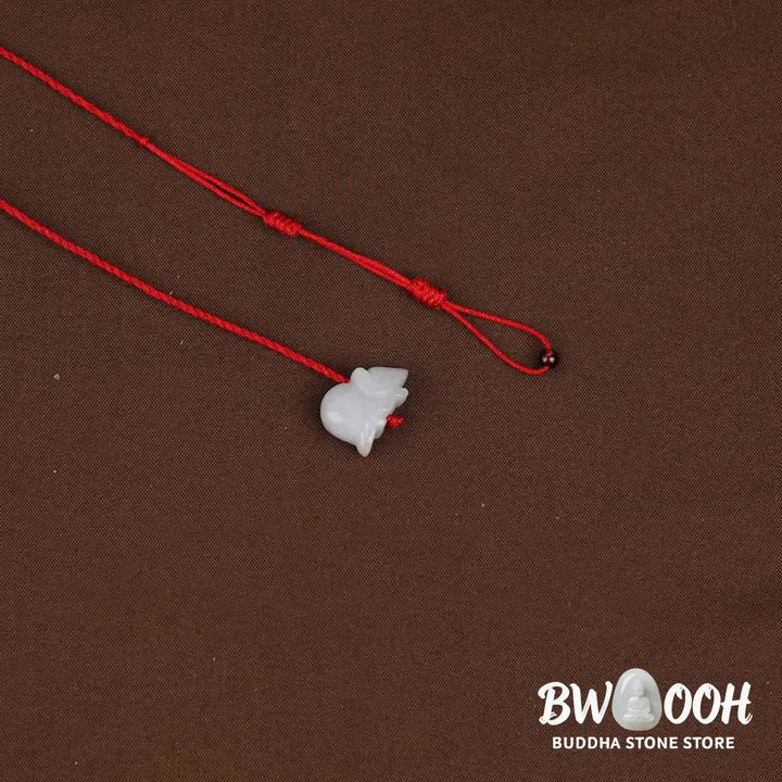 Buddha Stones Chinese Zodiac Natural Garnet Peace Buckle Blessing Red String Belly Chain - Belly Chain