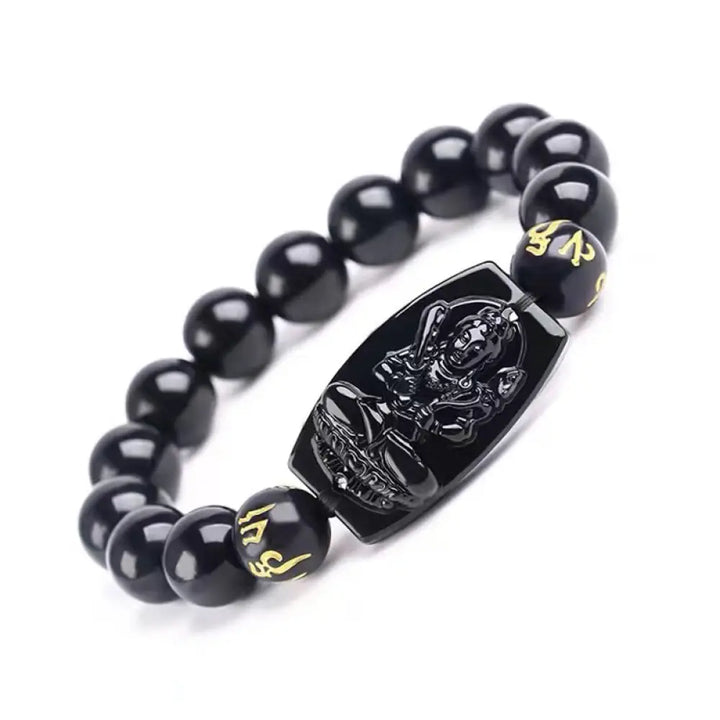 Buddha Stones Chinese Zodiac Obsidian Protection Bracelet - Ox &amp; Tiger-12mm - Bracelet