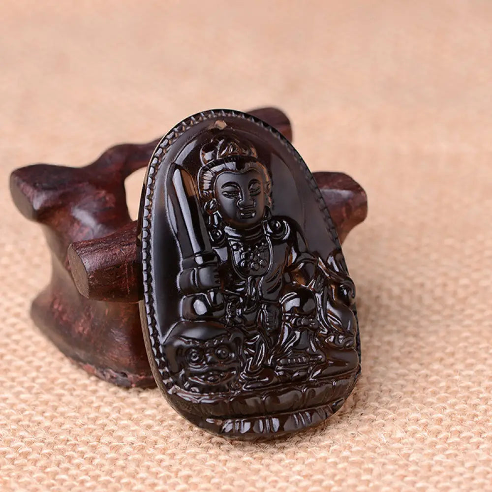 Buddha Stones Chinese Zodiac Obsidian Protection Necklace - BWOOOH - M-Rabbit - Necklace