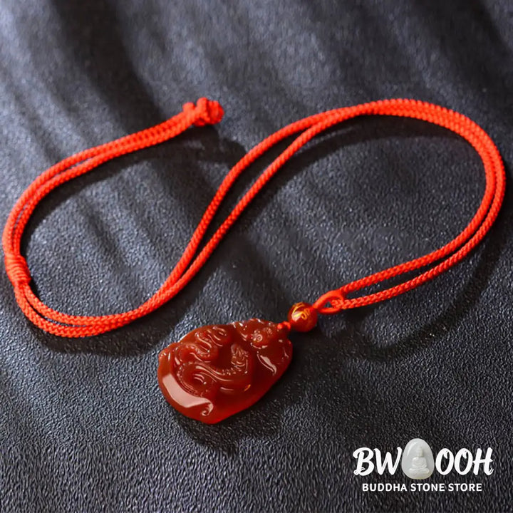 Buddha Stones Chinese Zodiac Red Agate Calm Necklace Pendant - BWOOOH - Necklaces &amp; Pendants
