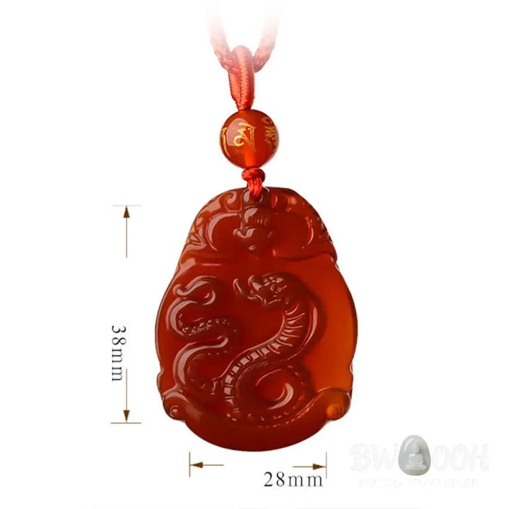 Buddha Stones Chinese Zodiac Red Agate Calm Necklace Pendant - BWOOOH - Necklaces &amp; Pendants