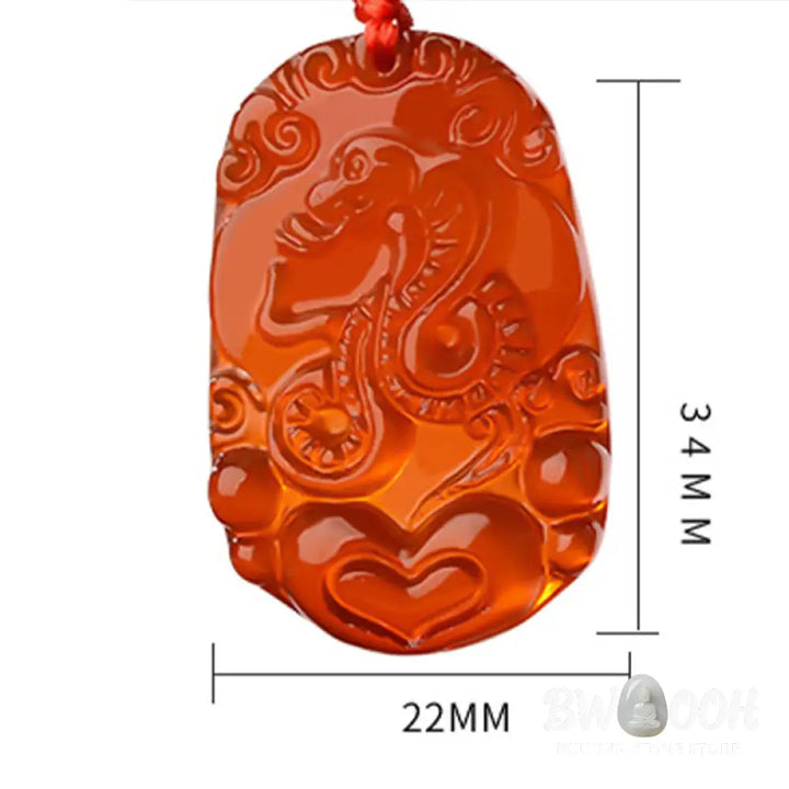 Buddha Stones Chinese Zodiac Red Agate Luck Necklace Pendant - BWOOOH - Necklaces &amp; Pendants