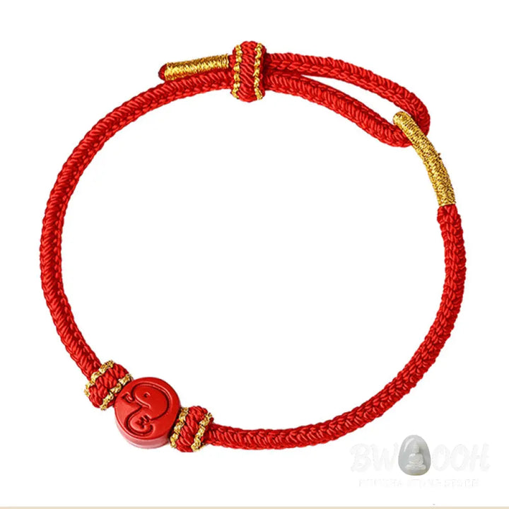 Buddha Stones Chinese Zodiac Red String Eight Thread Peace Knot Cinnabar Protection Luck Bracelet - BWOOOH - Bracelet