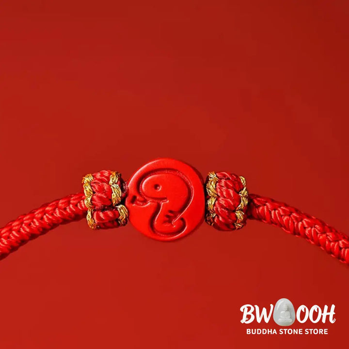 Buddha Stones Chinese Zodiac Red String Eight Thread Peace Knot Cinnabar Protection Luck Bracelet - BWOOOH - Bracelet
