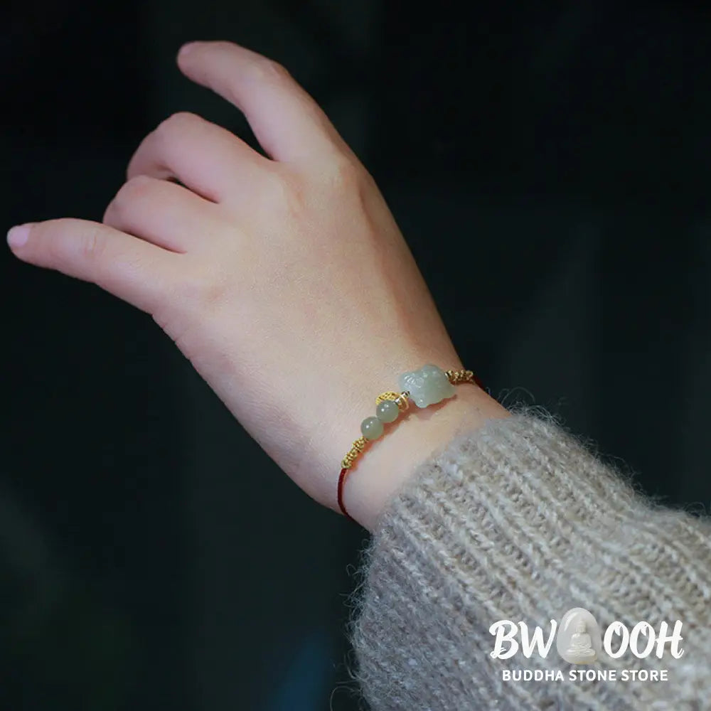 BWOOOH Chinese Zodiac Tiger Jade Prosperity Red String Bracelet - Chinese Zodiac Tiger&amp;Jade(Wrist Circumference