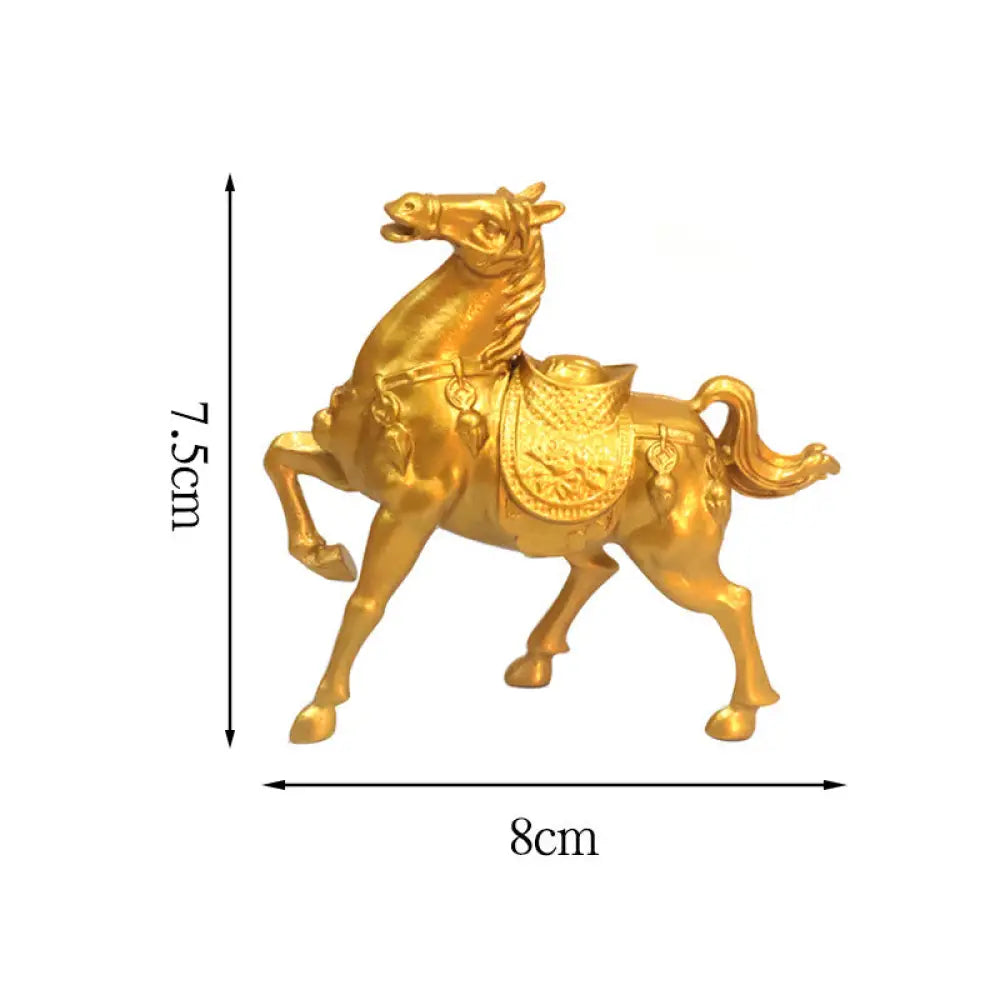 Buddha Stones Chinese Zodiac Year Of The Horse Attract Fortune Prosperity Home Decoration - Horse Wealth Ingot 8*7.5cm