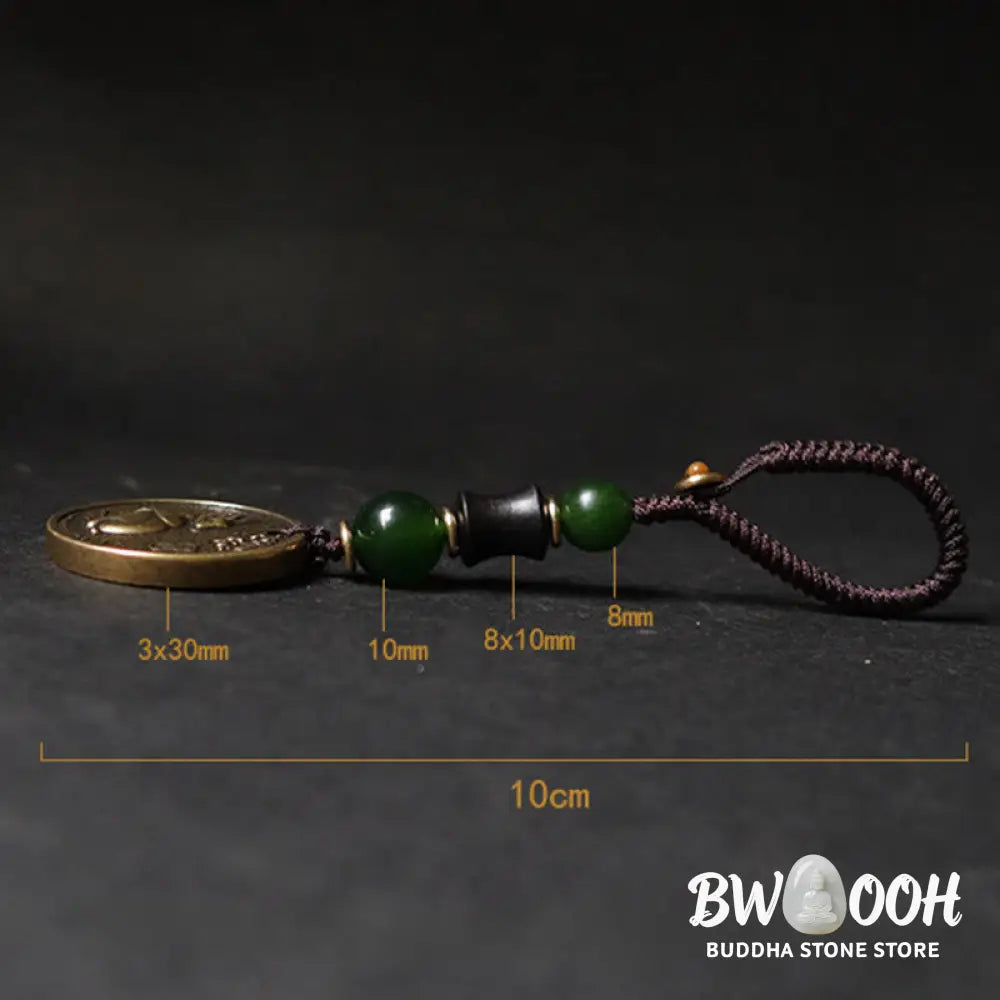 Buddha Stones Chinese Zodiac Year Of The Horse Bagua Fu Character Copper Brass Balance Key Chain - Key Chain