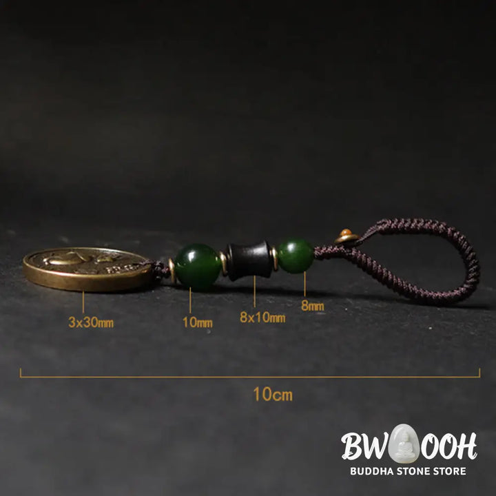 Buddha Stones Chinese Zodiac Year Of The Horse Bagua Fu Character Copper Brass Balance Key Chain - Key Chain