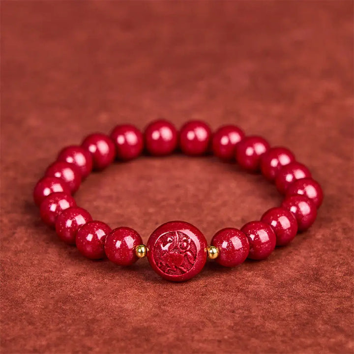 BWOOOH Chinese Zodiac Year Of The Horse Carved Cinnabar P