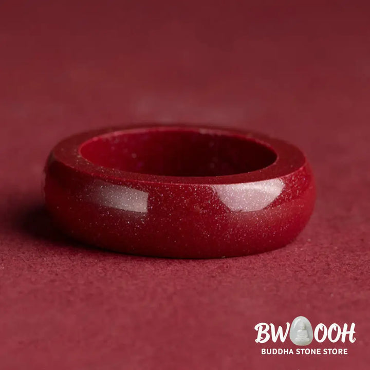 Buddha Stones Chinese Zodiac Year Of The Horse Cinnabar Blessing Ring - Ring