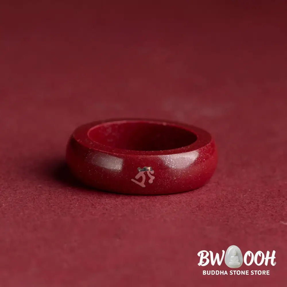 Buddha Stones Chinese Zodiac Year Of The Horse Cinnabar Blessing Ring - Ring