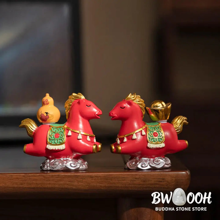 Buddha Stones Chinese Zodiac Year Of The Horse Fu Character Prosperity Home Decoration - Decorations