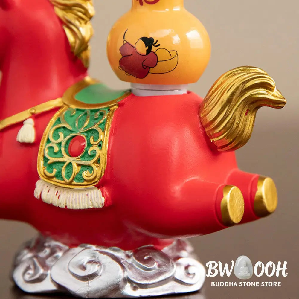Buddha Stones Chinese Zodiac Year Of The Horse Fu Character Prosperity Home Decoration - Decorations