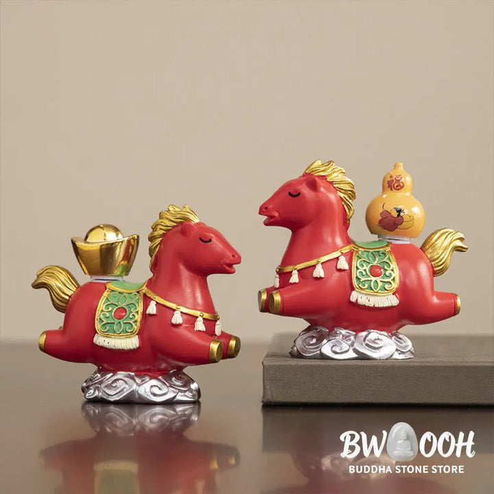 Buddha Stones Chinese Zodiac Year Of The Horse Fu Character Prosperity Home Decoration - Decorations