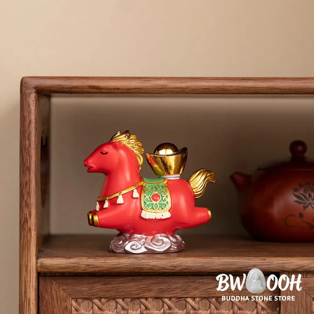 Buddha Stones Chinese Zodiac Year Of The Horse Fu Character Prosperity Home Decoration - Decorations