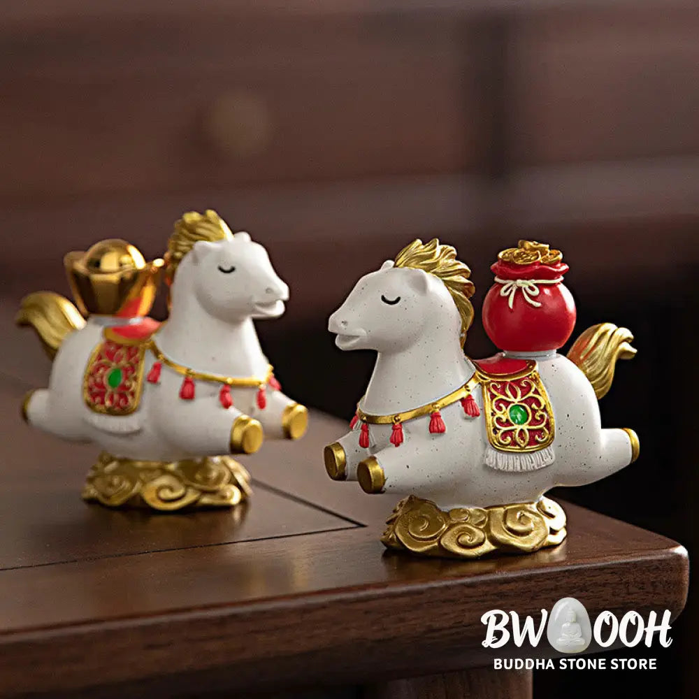 Buddha Stones Chinese Zodiac Year Of The Horse Fu Character Prosperity Home Decoration - Decorations