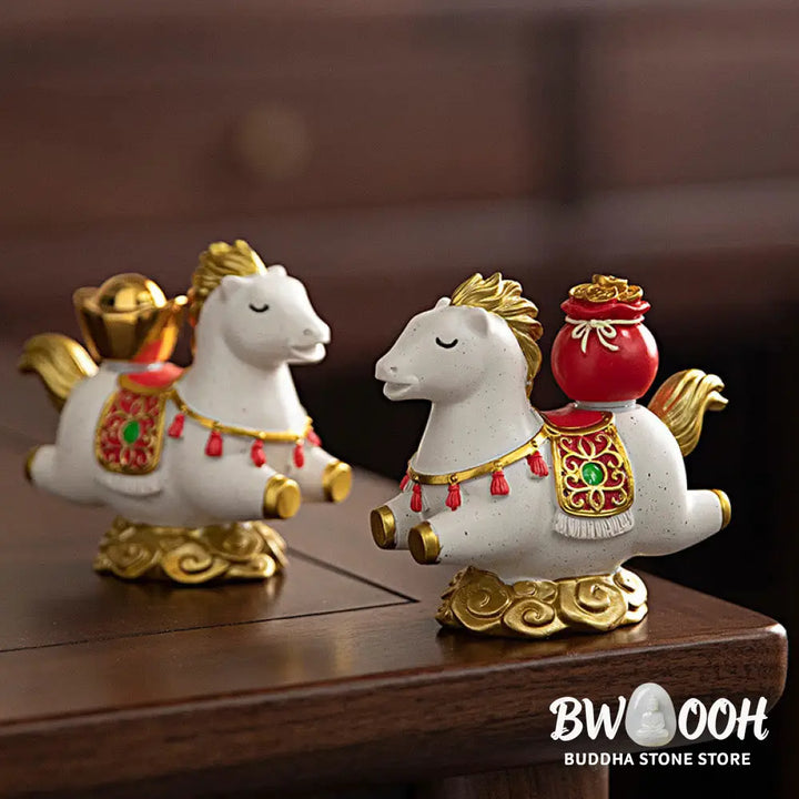 Buddha Stones Chinese Zodiac Year Of The Horse Fu Character Prosperity Home Decoration - Decorations