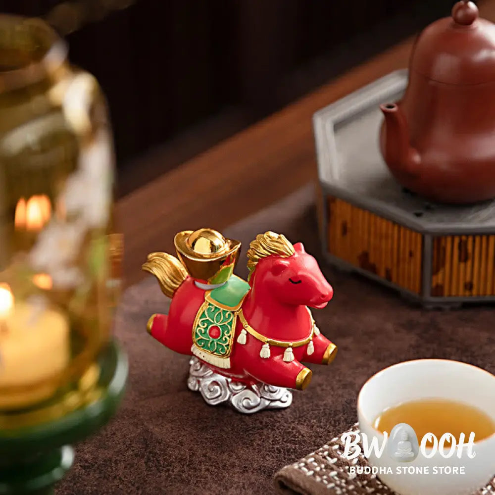 Buddha Stones Chinese Zodiac Year Of The Horse Fu Character Prosperity Home Decoration - Decorations