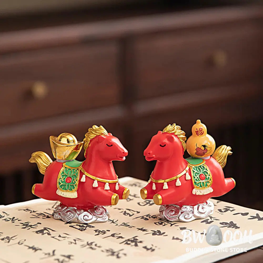 Buddha Stones Chinese Zodiac Year Of The Horse Fu Character Prosperity Home Decoration - Decorations