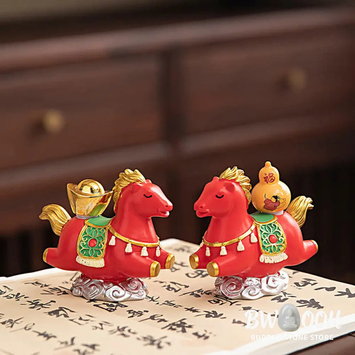 Buddha Stones Chinese Zodiac Year Of The Horse Fu Character Prosperity Home Decoration - Decorations