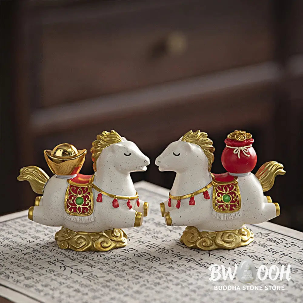 Buddha Stones Chinese Zodiac Year Of The Horse Fu Character Prosperity Home Decoration - Decorations
