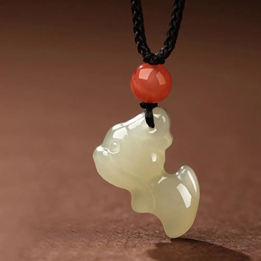 Buddha Stones Chinese Zodiac Year Of The Horse Jade South Red Agate Prosperity Necklace Pendants - BWOOOH - Dragon