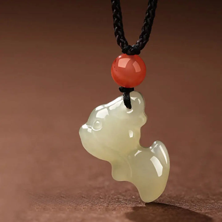 Buddha Stones Chinese Zodiac Year Of The Horse Jade South Red Agate Prosperity Necklace Pendants - BWOOOH - Dragon