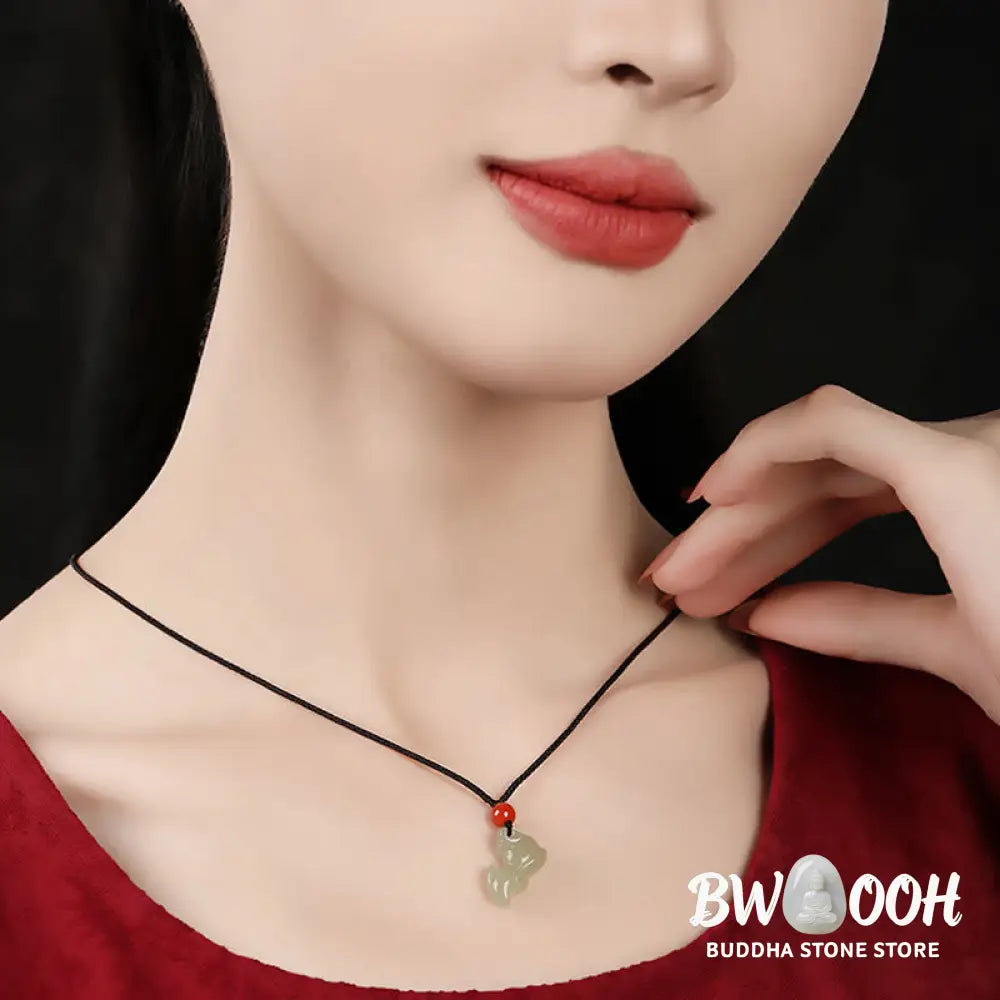 Buddha Stones Chinese Zodiac Year Of The Horse Jade South Red Agate Prosperity Necklace Pendants - BWOOOH - Necklaces &amp;