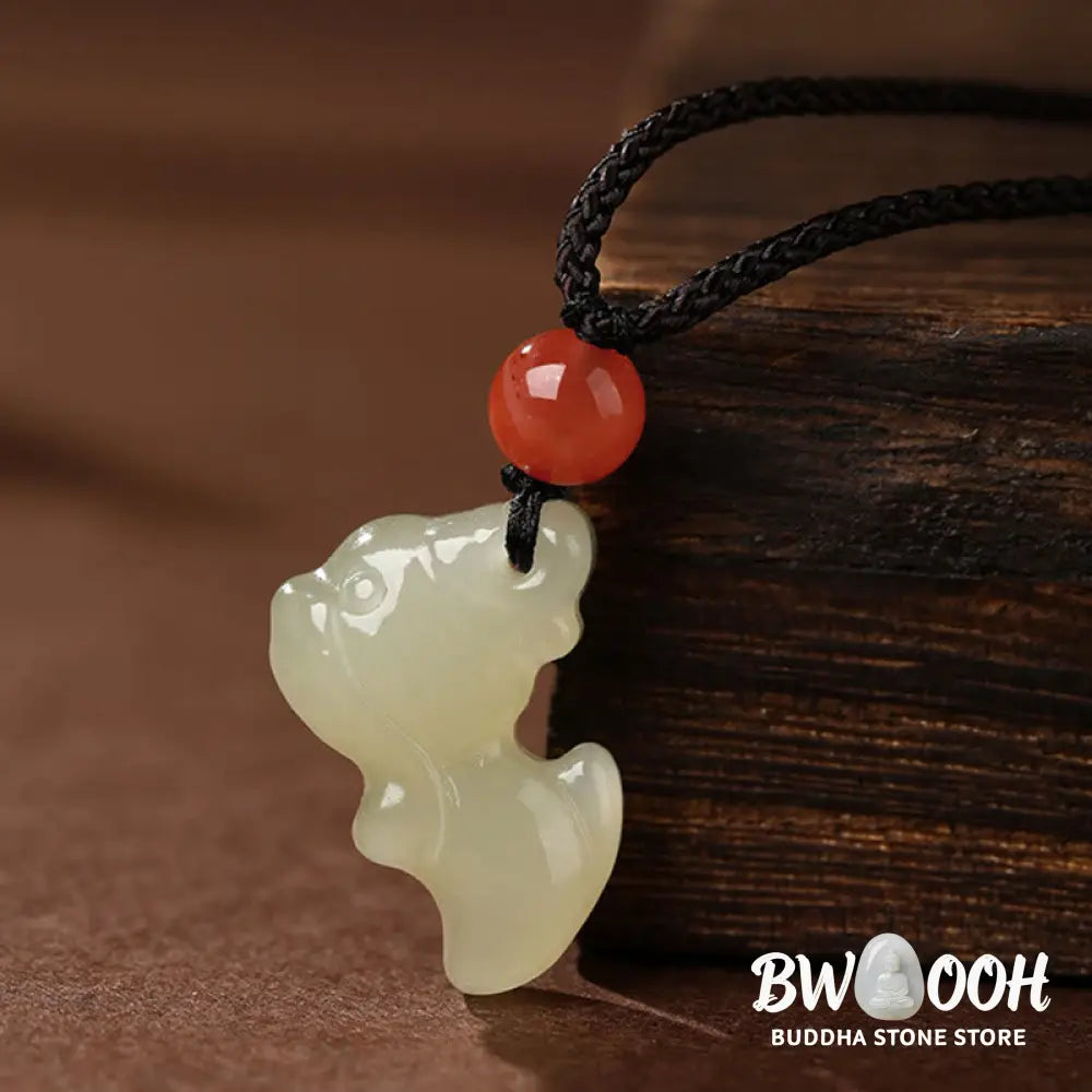 Buddha Stones Chinese Zodiac Year Of The Horse Jade South Red Agate Prosperity Necklace Pendants - BWOOOH - Necklaces &amp;
