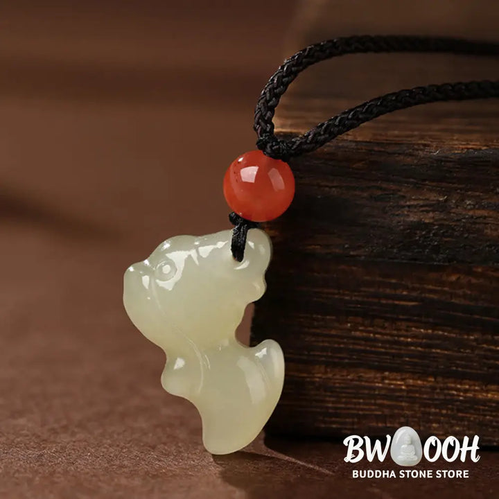 Buddha Stones Chinese Zodiac Year Of The Horse Jade South Red Agate Prosperity Necklace Pendants - BWOOOH - Necklaces &amp;