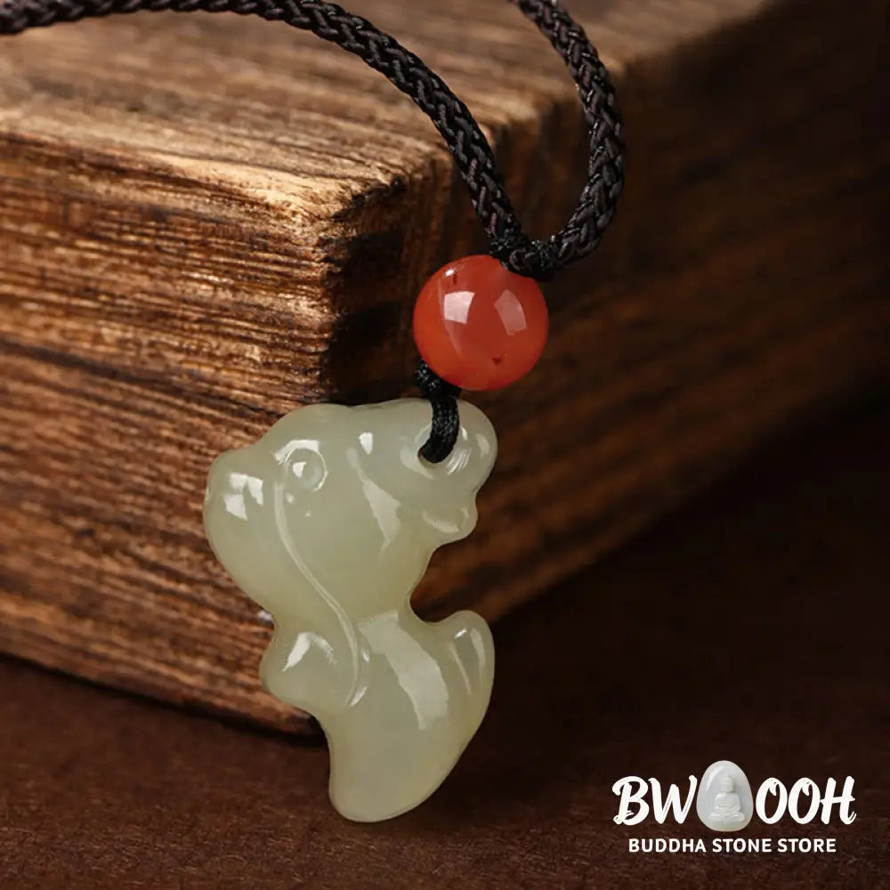 Buddha Stones Chinese Zodiac Year Of The Horse Jade South Red Agate Prosperity Necklace Pendants - BWOOOH - Necklaces &amp;