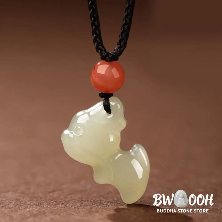 Buddha Stones Chinese Zodiac Year Of The Horse Jade South Red Agate Prosperity Necklace Pendants - BWOOOH - Necklaces &amp;