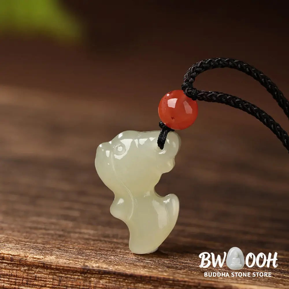 Buddha Stones Chinese Zodiac Year Of The Horse Jade South Red Agate Prosperity Necklace Pendants - BWOOOH - Necklaces &amp;