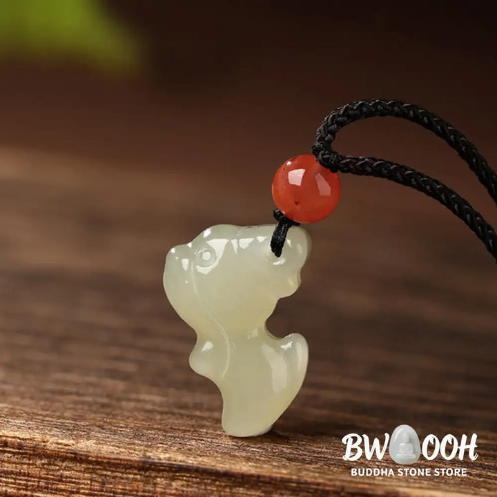 Buddha Stones Chinese Zodiac Year Of The Horse Jade South Red Agate Prosperity Necklace Pendants - BWOOOH - Necklaces &amp;