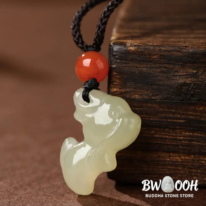 Buddha Stones Chinese Zodiac Year Of The Horse Jade South Red Agate Prosperity Necklace Pendants - BWOOOH - Necklaces &amp;