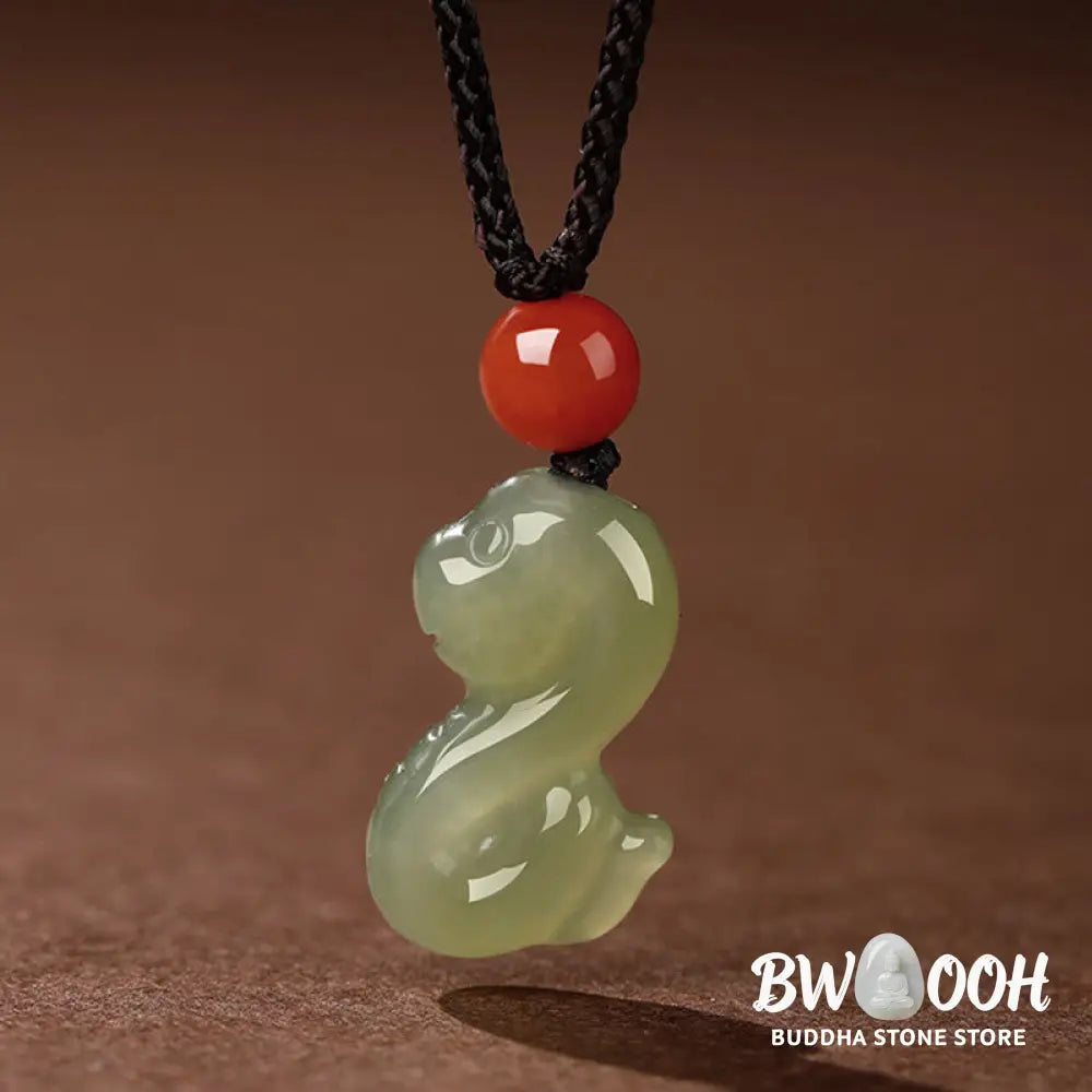 Buddha Stones Chinese Zodiac Year Of The Horse Jade South Red Agate Prosperity Necklace Pendants - BWOOOH - Necklaces &amp;