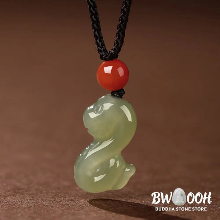 Buddha Stones Chinese Zodiac Year Of The Horse Jade South Red Agate Prosperity Necklace Pendants - BWOOOH - Necklaces &amp;