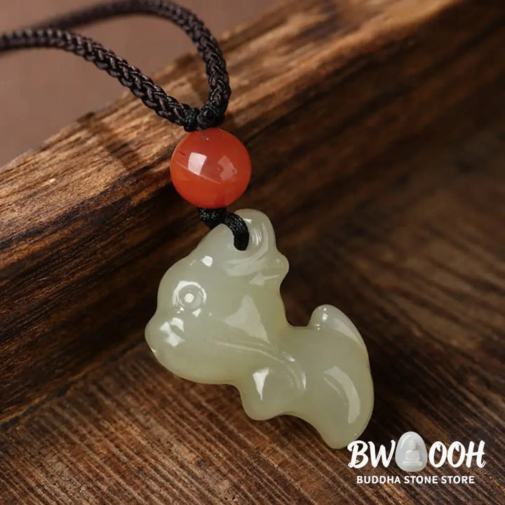 Buddha Stones Chinese Zodiac Year Of The Horse Jade South Red Agate Prosperity Necklace Pendants - BWOOOH - Necklaces &amp;