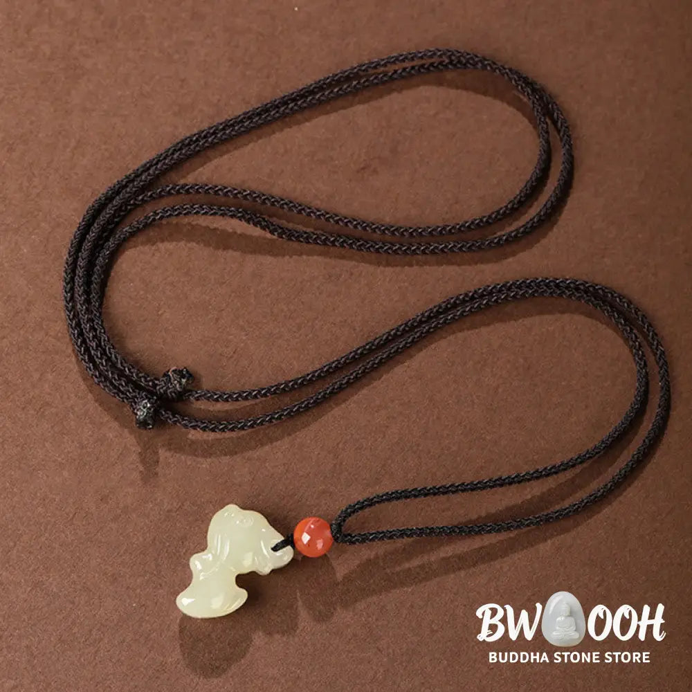 Buddha Stones Chinese Zodiac Year Of The Horse Jade South Red Agate Prosperity Necklace Pendants - BWOOOH - Necklaces &amp;