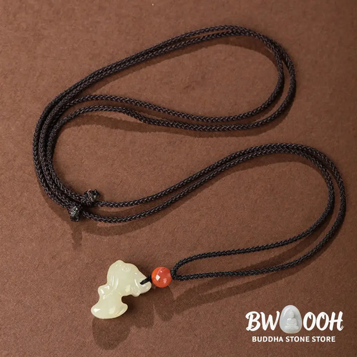 Buddha Stones Chinese Zodiac Year Of The Horse Jade South Red Agate Prosperity Necklace Pendants - BWOOOH - Necklaces &amp;