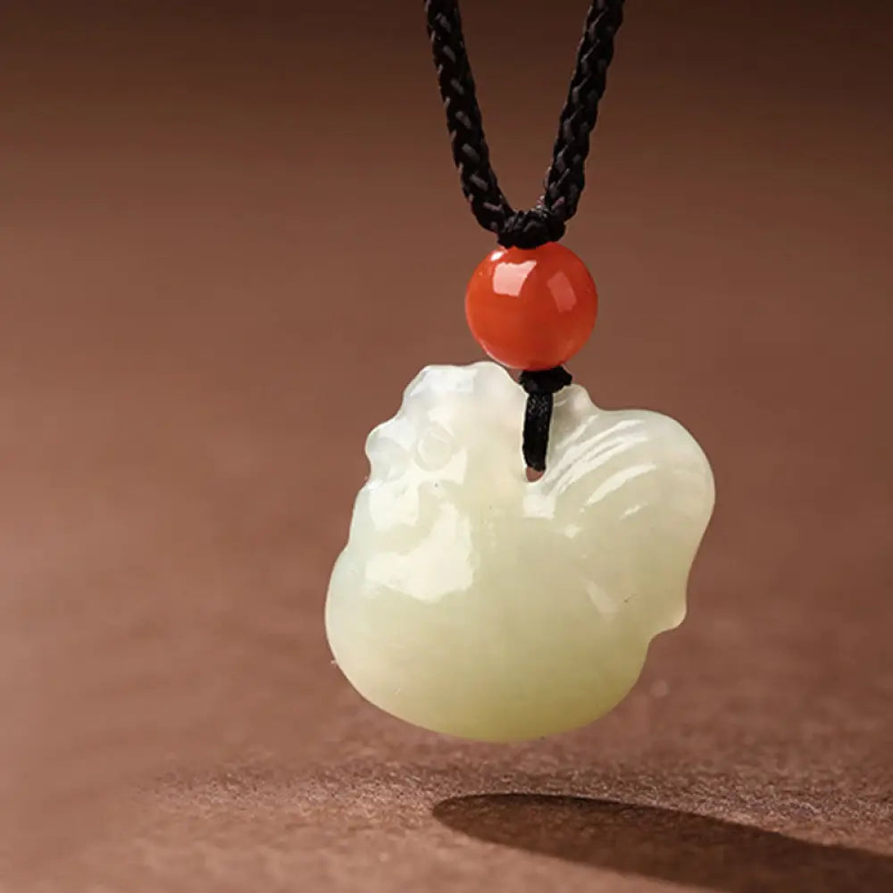 Buddha Stones Chinese Zodiac Year Of The Horse Jade South Red Agate Prosperity Necklace Pendants - BWOOOH - Rooster