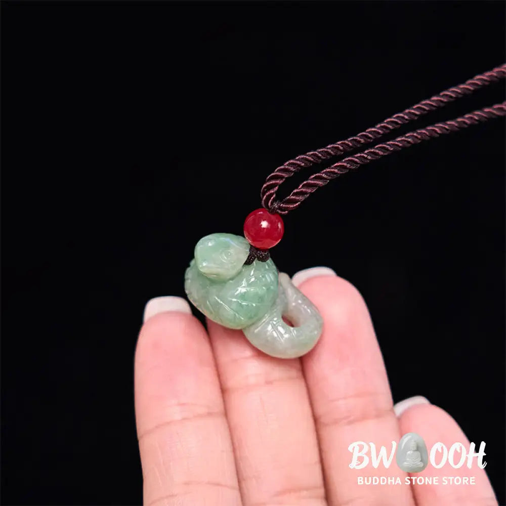 Buddha Stones Chinese Zodiac Year of the Snake Natural Jade Luck Necklace Pendant - BWOOOH - Snake - Necklaces &amp;