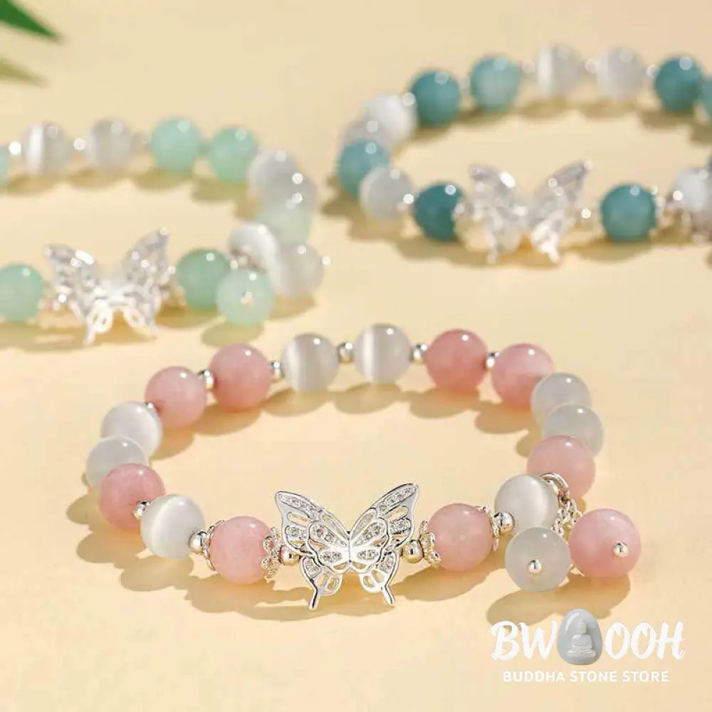Buddha Stones Chrysoberyl Cat’s Eye Chalcedony Butterfly Love Bracelet - BWOOOH - Bracelet